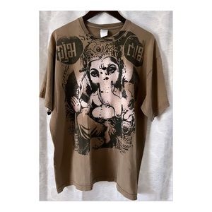RARE Mens Vintage Thrashed Distressed Cotton Ganesha Ganesh Tee / Size XL